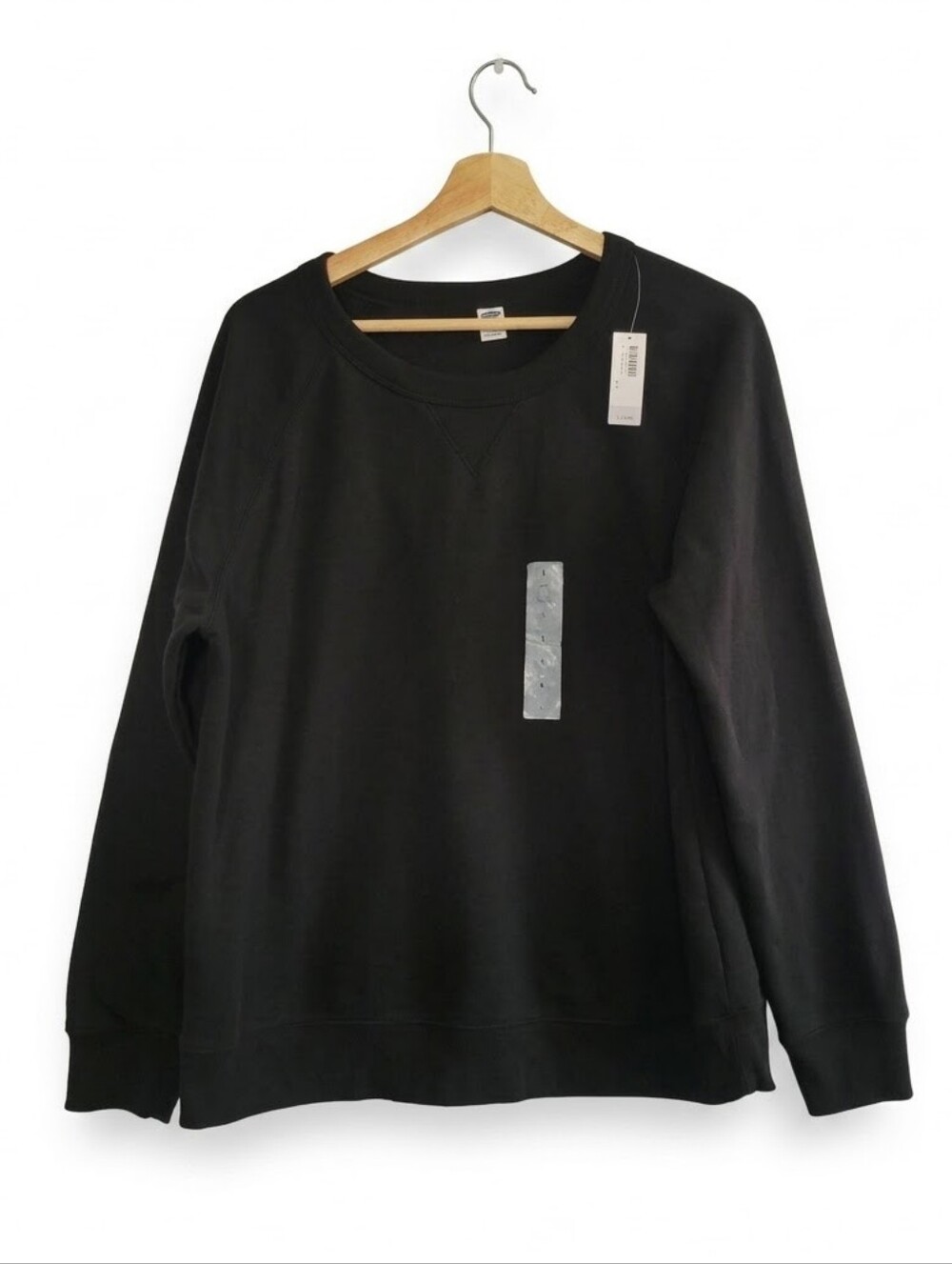 NWT Old Navy Black Crewneck Sweatshirt Women's L/G Pullover Minimalist Basic